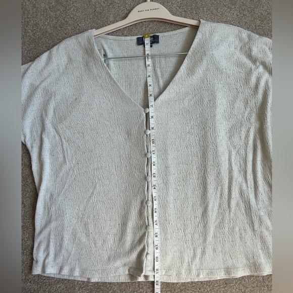 BELLE CREAM BUTTON DOWN TOP-S - Picture 4 of 4